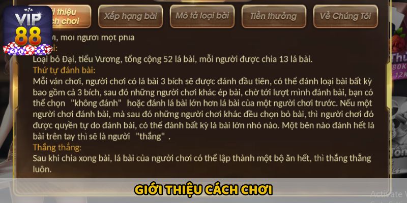 Cách vận hành cơ bản trong trò Tiến Lên